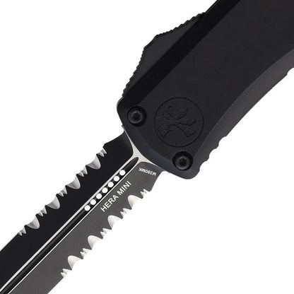 Microtech Auto Hera II OTF Knife 3 Inch Bayonet Style Dagger Blade Two Tone Finish For Tactical Enthusiasts by Microtech