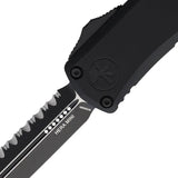 Microtech Hera II Mini Auto OTF Knife 3 Inch Blade Double Edged Black Aluminum Handle For EDC Enthusiasts by Microtech