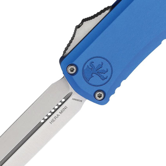 Microtech Hera II Mini DE OTF Automatic Knife 30th Anniversary Blue Aluminum Handle For Collectors by Microtech