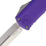 Microtech Hera II OTF Mini Automatic Knife Purple Aluminum Handle Double Edge Dagger Blade Glass Breaker For Collectors by Microtech
