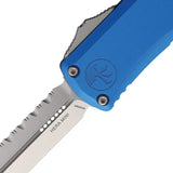 Microtech Auto Hera II OTF Mini Knife With 3In Satin M390 Blade Blue Aluminum Handle Glass Breaker For EDC Enthusiasts by Microtech
