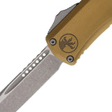 Microtech Auto Hera II Mini OTF Knife Apocalyptic Tan Aluminum Handle M390 Blade 3 Inch EDC For Tactical Fans by Microtech