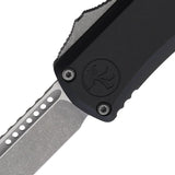 Microtech OTF Knife Hera II Mini Auto 3 Inch Blade M390 Apocalyptic Finish Black Aluminum For EDC Enthusiasts by Microtech