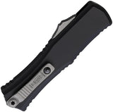 Microtech OTF Knife Hera II Mini Auto 3 Inch Blade M390 Apocalyptic Finish Black Aluminum For EDC Enthusiasts by Microtech