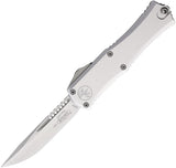 Microtech Auto Hera II Mini OTF Knife Premium 3In Stonewash Blade Silver Aluminum Handle For EDC Enthusiasts by Microtech