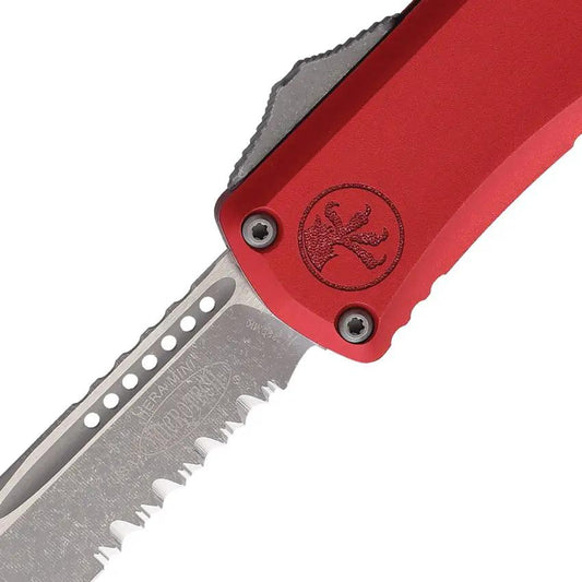 Microtech Auto Hera II Mini OTF Knife With Apocalyptic Coat M390MK Blade Red EDC Aluminum Handle Glass Breaker by Microtech