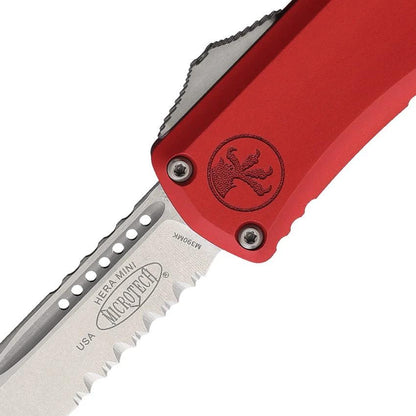Microtech Hera II Mini OTF Auto Knife 3-Inch Blade Red Aluminum Handle Glass Breaker For EDC Enthusiasts by Microtech