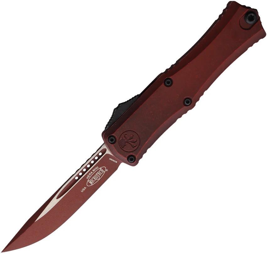 Microtech Hera II Mini OTF Automatic Knife Merlot Weather Metal Blade And Handle For EDC Enthusiasts by Microtech