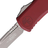 Microtech Auto Hera II OTF Recurve Knife Apoc Finish Premium Steel Blade Merlot Aluminum Handle Glass Breaker EDC by Microtech