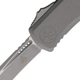 Microtech Auto Hera II OTF Knife 30th Anniversary Recurve Blade Gray Stonewash Aluminum Handle for Collectors by Microtech