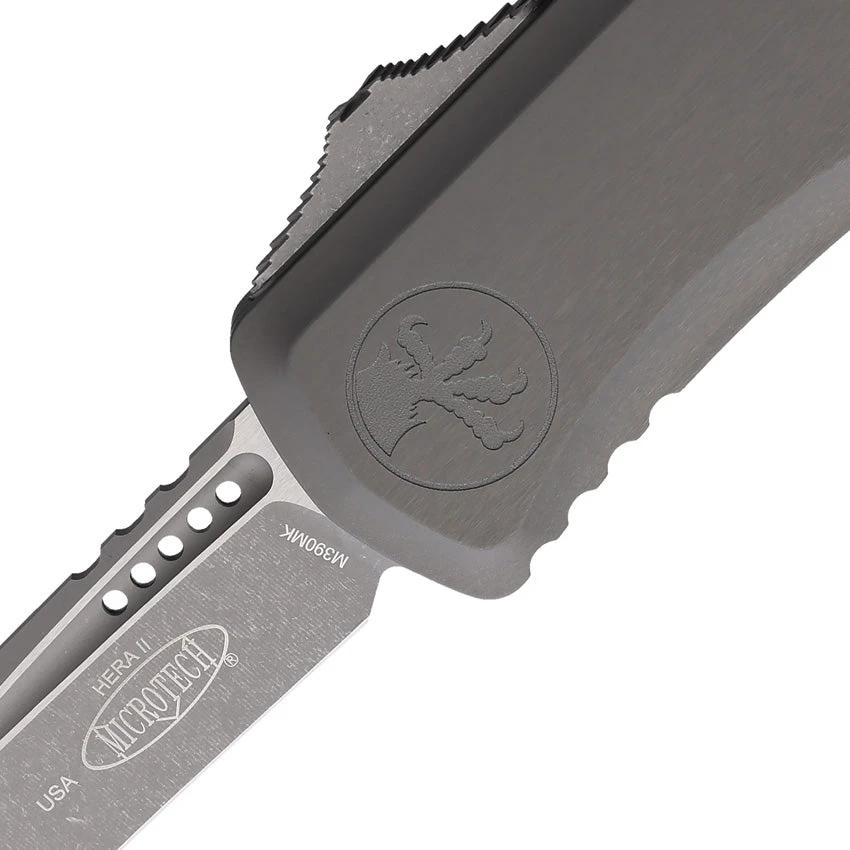 Microtech Hera II Auto OTF Recurve Knife With Apocalyptic Finish Premium Steel Blade For Tactical EDC Collectors by Microtech