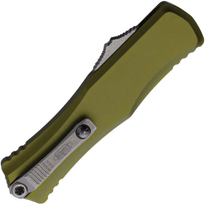 Microtech Hera II Auto OTF Knife Recurve M390 Blade OD Green Aluminum Handle Glass Breaker For EDC Enthusiasts by Microtech