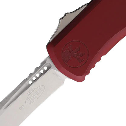 Microtech Hera II Auto OTF Knife Recurve 4in Blade Merlot Aluminum Handle Glass Breaker For EDC Enthusiasts by Microtech