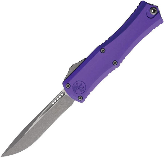 Premium Microtech Hera II Mini OTF Auto Knife Recurve Blade M390MK Purple Aluminum Handle EDC Enthusiasts by Microtech