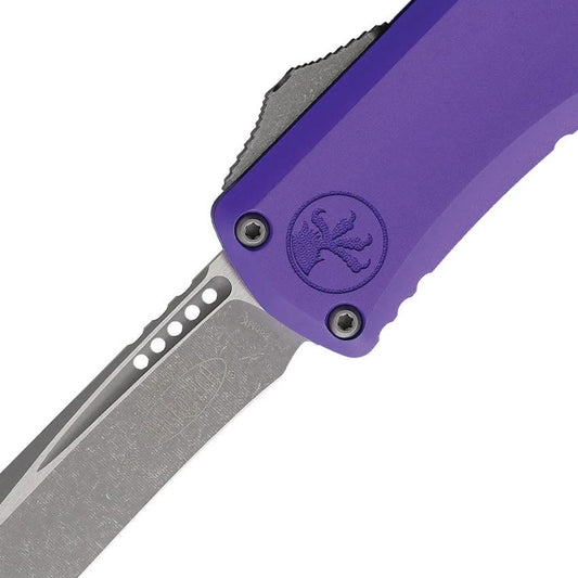 Premium Microtech Hera II Mini OTF Auto Knife Recurve Blade M390MK Purple Aluminum Handle EDC Enthusiasts by Microtech