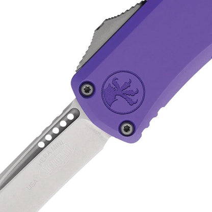 Microtech Hera II Mini OTF Auto Knife With Recurve M390 Blade Purple Aluminum Handle For Tactical EDC by Microtech