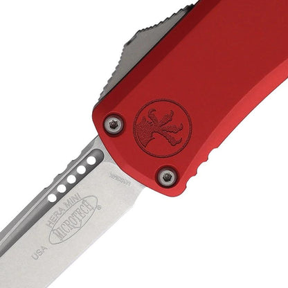Microtech Hera II Mini Auto OTF Knife Recurve Blade M390 Red Aluminum Handle EDC Tactical by Microtech