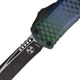 Microtech Auto Hera II Mini OTF Knife With Recurve M390 Blade Aluminum Blue X51 Handle Glass Breaker Tactical EDC by Microtech