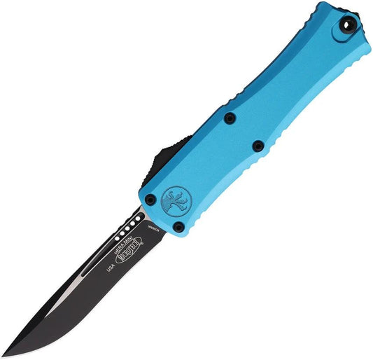 Microtech Auto Hera II Mini OTF Recurve Knife With Turquoise Aluminum Handle 4 Inch Closed 3 Inch Bohler M390MK Blade EDC by Microtech