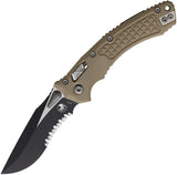 Microtech Amphibian Ram Lok Knife Tan G10 For Tactical Enthusiasts Premium M390 Partially Serrated by Microtech