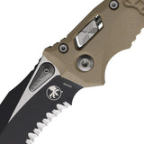 Microtech Amphibian Ram Lok Knife Tan G10 For Tactical Enthusiasts Premium M390 Partially Serrated by Microtech