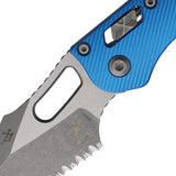 Microtech Stitch Ram Lok AP PS Blue EDC Knife for Knife Collectors Premium Partially Serrated M390MK Blade by Microtech