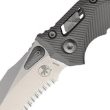 Microtech Amphibian SE RamLok Folding Knife Gray for EDC Enthusiasts with M390MK Blade and Aluminum Handle by Microtech