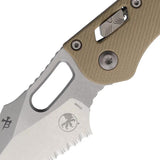 Microtech Stitch S E Ram Lok SWTan 169RL 3.75In M390 Stonewash Tan G10 EDC Knife by Microtech