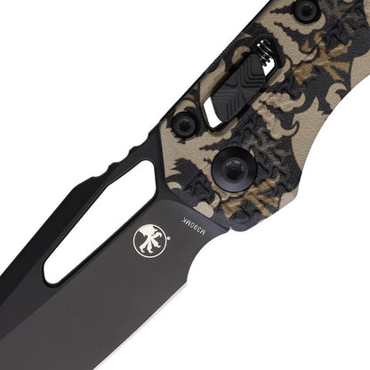 Microtech Ram-Lok Tri Grip Claw Folding Knife 3.75in Sheepsfoot Blade M390MK Camouflage Tri-Grip Handle EDC by Microtech