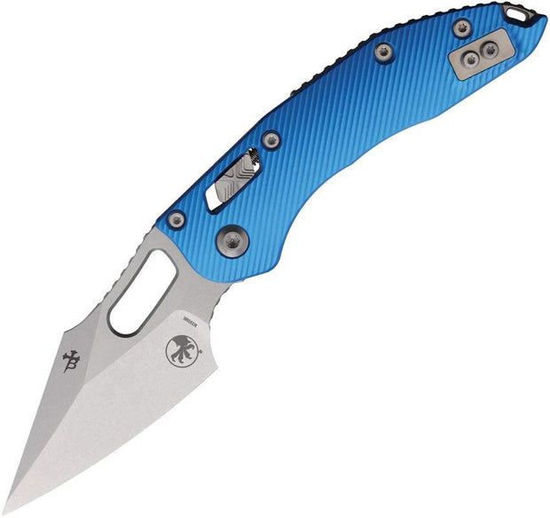 Microtech Stitch SE Ram Lok SW Blue Fluted Handle Folding Knife For EDC Enthusiasts With M390 Blade And Thumb Pull by Microtech