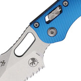 Microtech Stitch S/E Ram Lok Blue Fluted Aluminum Premium EDC Knife With 3.75in M390MK Blade by Microtech