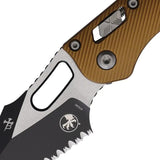 Microtech Stitch S E Ram Lok FS Premium Folding Knife Tan Aluminum Handle M390MK 5 Inch Closed For EDC Enthusiasts by Microtech