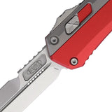 Microtech Auto Glykon OTF Bayonet Knife Red Aluminum Handle Rapid Blade Deployment For Enthusiasts And Pros by Microtech