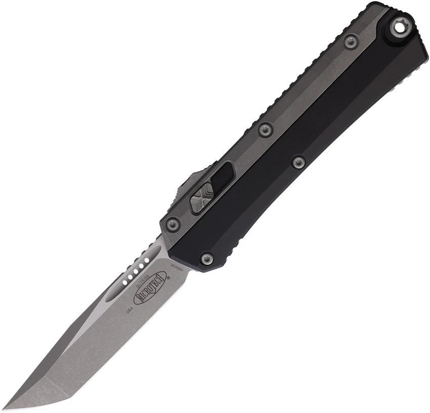 Microtech Auto Glykon TE OTF Apocalyptic Black Finish Tactical Knife For Collectors And Knife Enthusiasts by Microtech