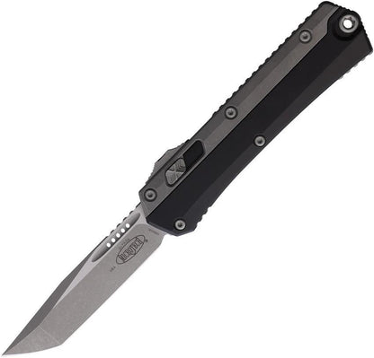 Microtech Auto Glykon TE OTF Apocalyptic Black Finish Tactical Knife For Collectors And Knife Enthusiasts by Microtech