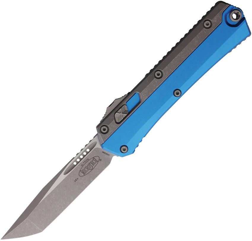 Microtech Auto Glykon OTF Knife Blue Apocalyptic Collector by Microtech