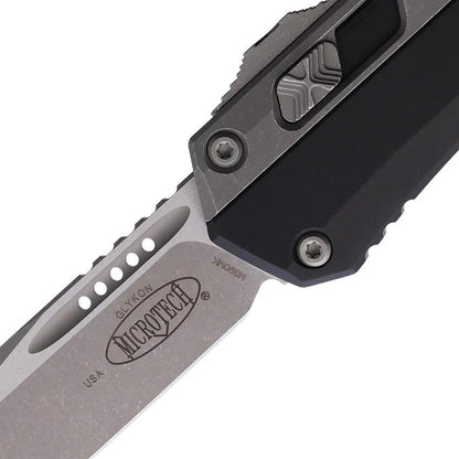 Microtech Auto Glykon TE OTF Apocalyptic Black Finish Tactical Knife For Collectors And Knife Enthusiasts by Microtech