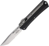 Microtech Auto Glykon OTF Knife Automatic EDC Enthusiasts 4 Inch Serrated Stonewashed Tanto Blade With Aluminum Handle by Microtech