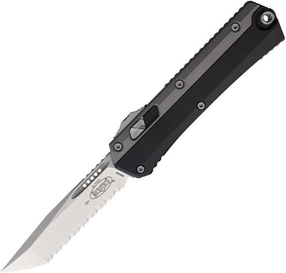 Microtech Auto Glykon OTF Knife Elite EDC With Manual Safety And 4 Inch Blade Stonewash Aluminum Handle by Microtech