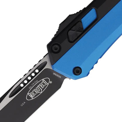 Microtech Auto Glykon T E OTF Knife Blue Aluminum Handle Bohler M390 Blade For EDC Enthusiasts Elite by Microtech