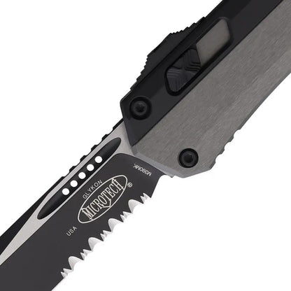 Microtech Auto Glykon OTF Knife Two Tone Partially Serrated Tanto Blade Nickel Boron Internals For EDC Enthusiasts by Microtech