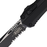 Microtech Auto Glykon OTF Knife Automatic Opening 4 Inch Serrated Tanto Black Aluminum For Tactical Collectors by Microtech