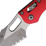 Microtech Stitch Knife Ram Lok AP PS Apocalyptic Finish Partially Serrated M390MK Blade Red Aluminum Handle Tactical EDC by Microtech
