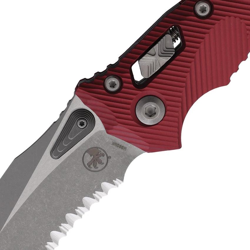 Microtech Amphibian SE RamLok AP Merlot Fluted Aluminum Handle Partially Serrated M390 Blade EDC Knife For Collectors by Microtech