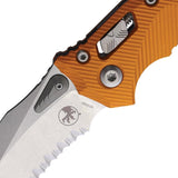 Microtech Amphibian Ram Lok Folding Knife For EDC Enthusiasts With 4 Inch Bohler M390MK Blade Orange Aluminum Handle by Microtech