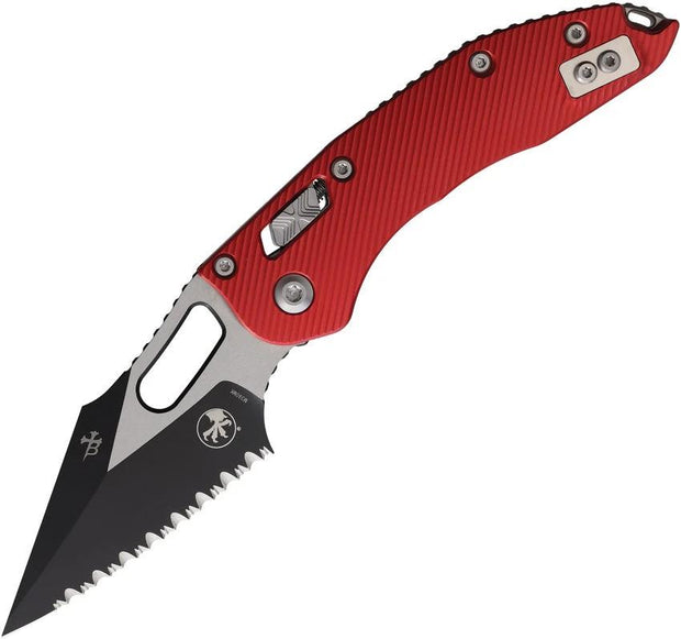 Microtech Stitch S/E Ram Lok FS Red 169RL 3FLRD Premium EDC Knife With Serrated M390 Blade by Microtech