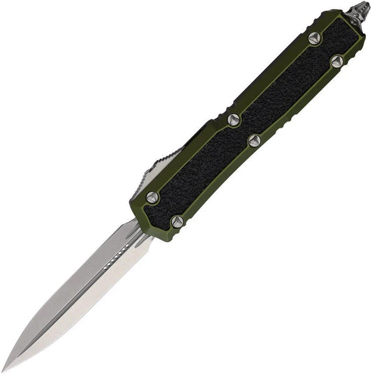 Microtech Makora Auto D E OTF Knife with OD Green Aluminum Handle Glass Breaker Nickel Boron Internals For EDC Fans by Microtech