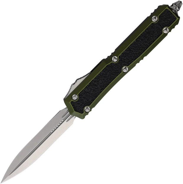 Microtech Makora Auto D E OTF Knife with OD Green Aluminum Handle Glass Breaker Nickel Boron Internals For EDC Fans by Microtech
