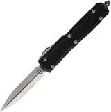 Microtech Auto Makora Double Edge OTF Knife Black Aluminum Handle Glass Breaker Nickel Boron Internals For Tactical Pros by Microtech