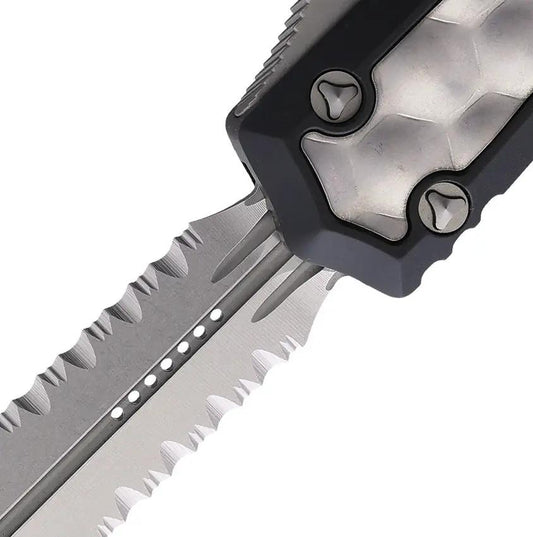 Microtech Auto Makora D E OTF Knife Automatic Opening For Knife Fans 5.13in Closed 3.38in Dagger Blade Black Handle by Microtech
